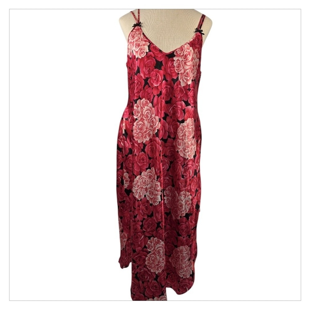 Vintage Private Luxuries Women's Floral Slip Dress Night Gown Large Made In USA‎